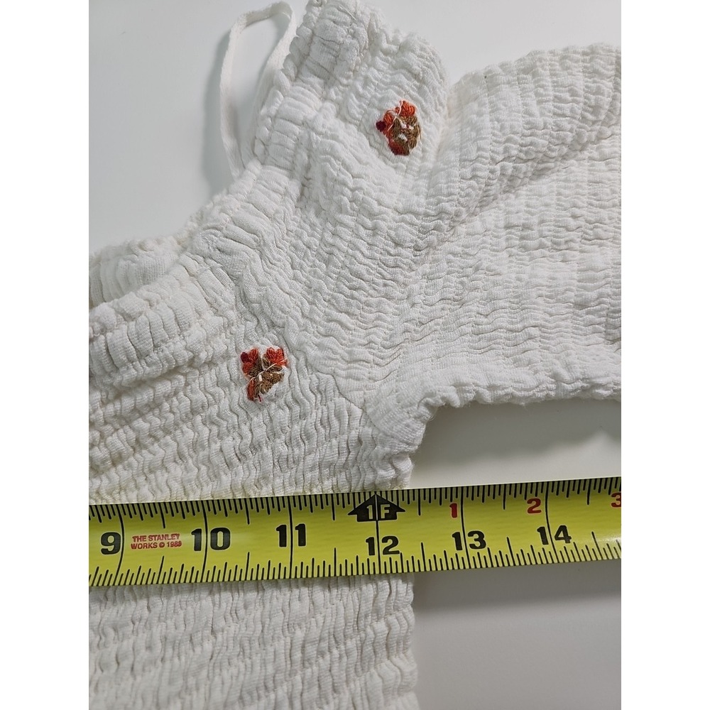 Free People‎ White Counting Daisies Off-The-Shoulder Mini Dress Size M - Picture 12 of 16
